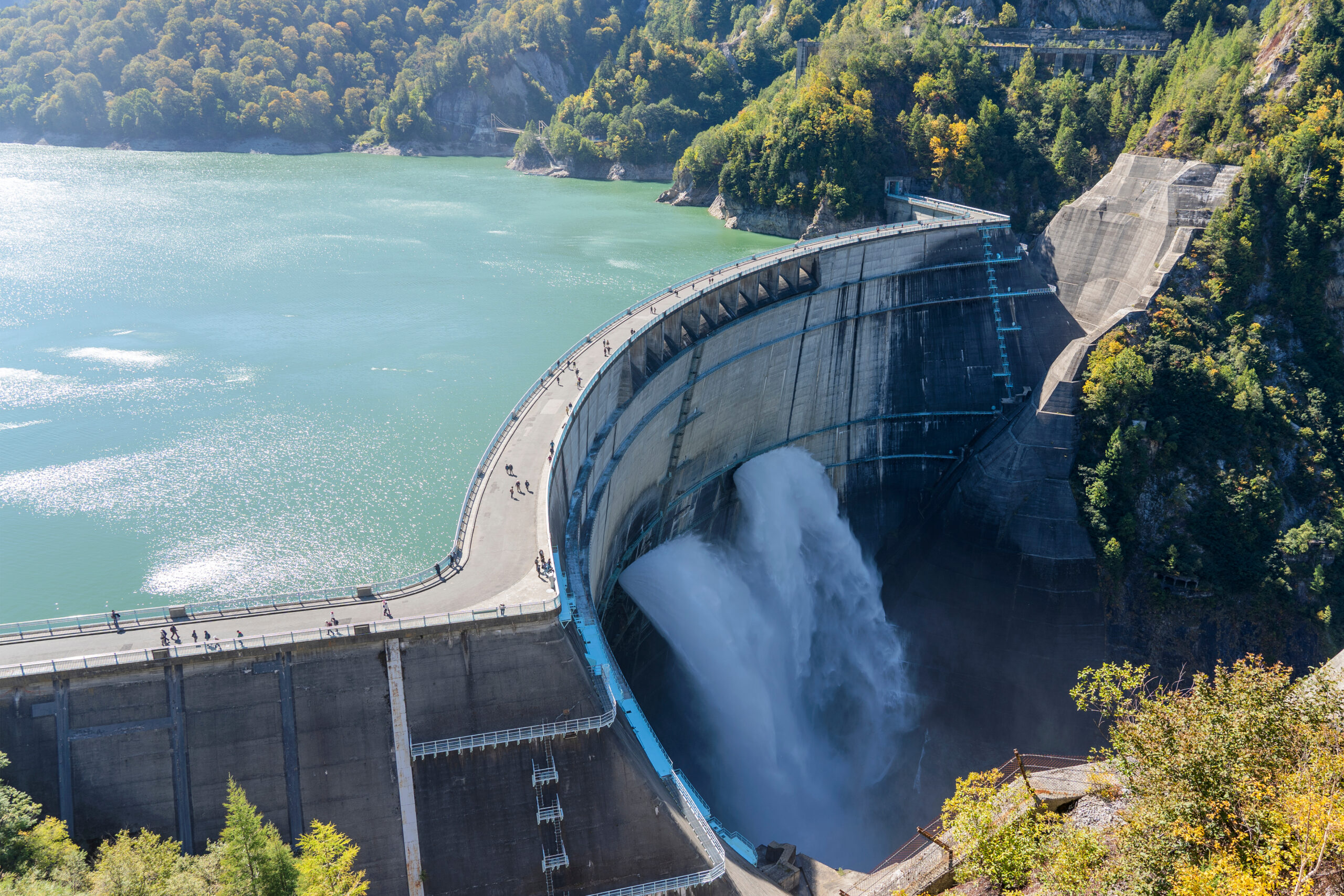 water,turbines,are,producing,electricity,at,power,plant.,panorama,view